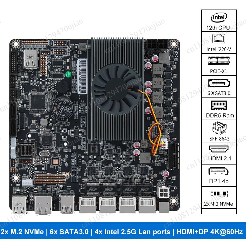 Mini Itx Dual 2.5G Nas Motherboard - N100 Mini ITX NASマザーボード DDR5、クアッドi226-V 2.5G