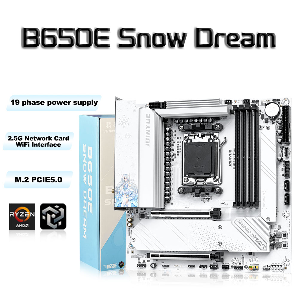 Am5 Micro Atx Pcie 5.0 Motherboard - JGINYUE B650E スノードリーム AM5 MATX マザーボード、Wi-Fi