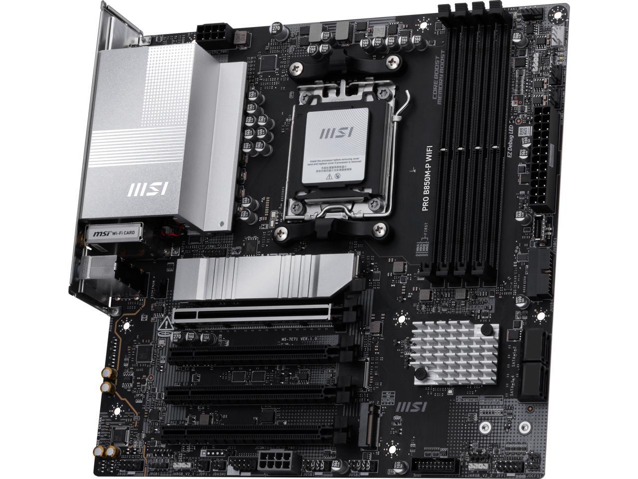 MSI PRO B850M-P WIFI AM5 AMD B - Am5 Micro Atx Pcie 5.0 Motherboard のレビューと価格